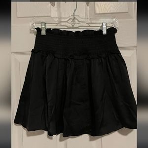 black ruffled skirt